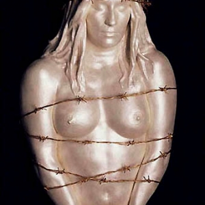 Joseph Canger Sculptures, handcuffs, barbed-wire